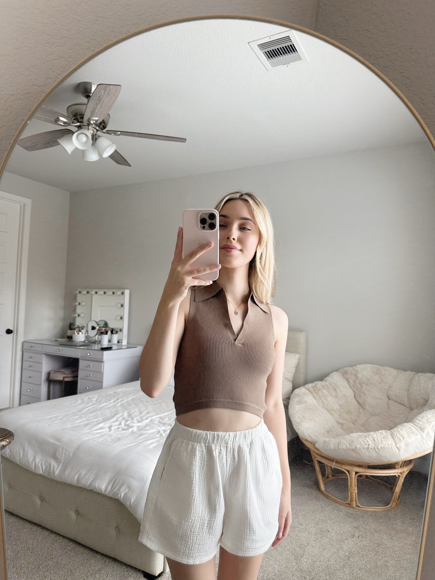CROPPED POLO SWEATER TANK TOP