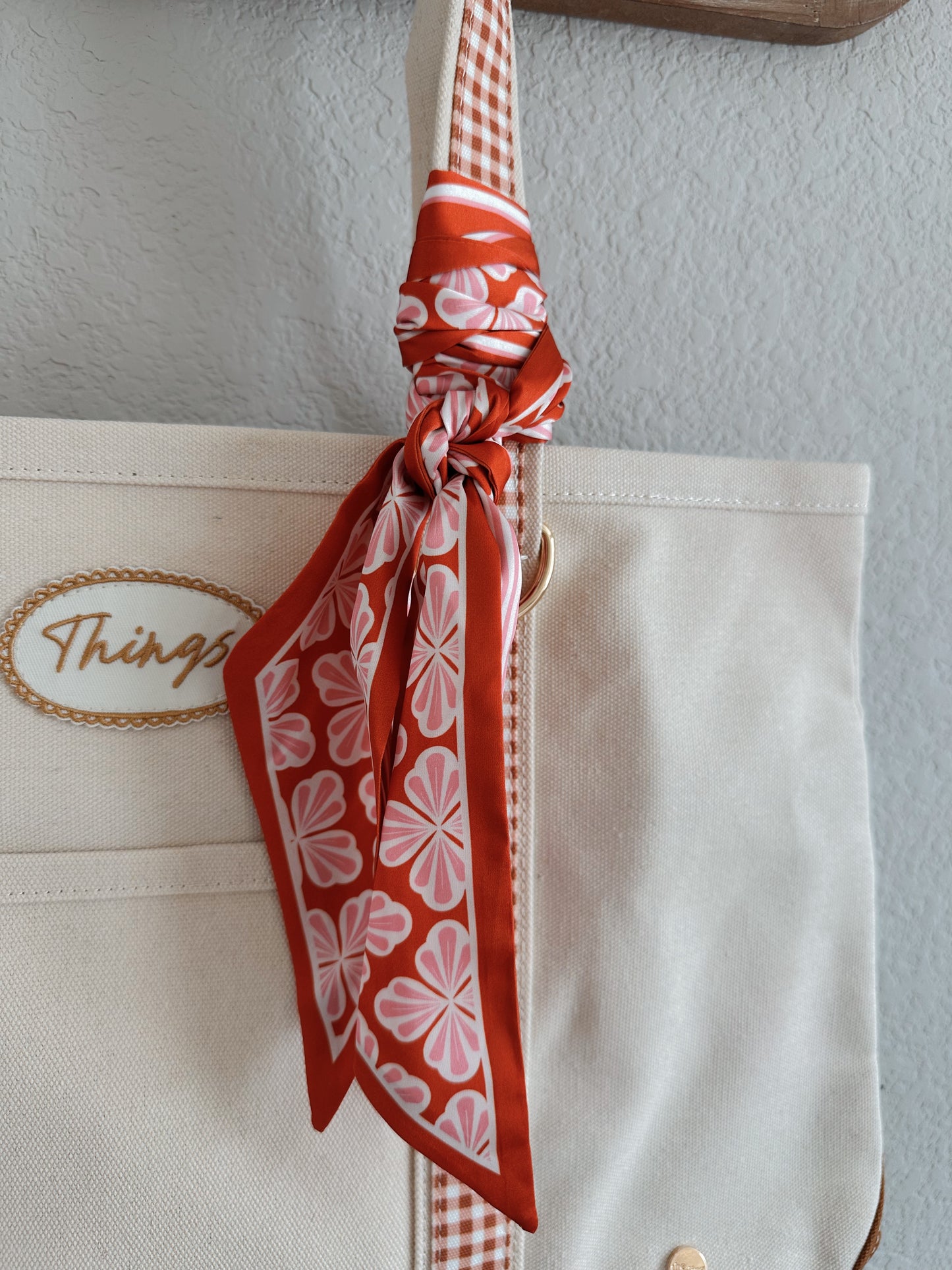 The Darling Canvas Tote Bag-Maple Gingham