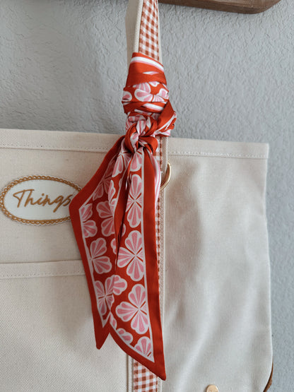 The Darling Canvas Tote Bag-Maple Gingham