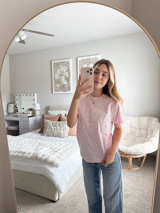 Pink Floral Pray Tee