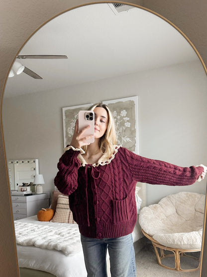 FALL GIRL KNIT - BURGUNDY