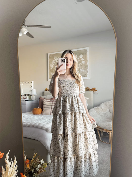 VICTORIAN FLORAL MAXI DRESS