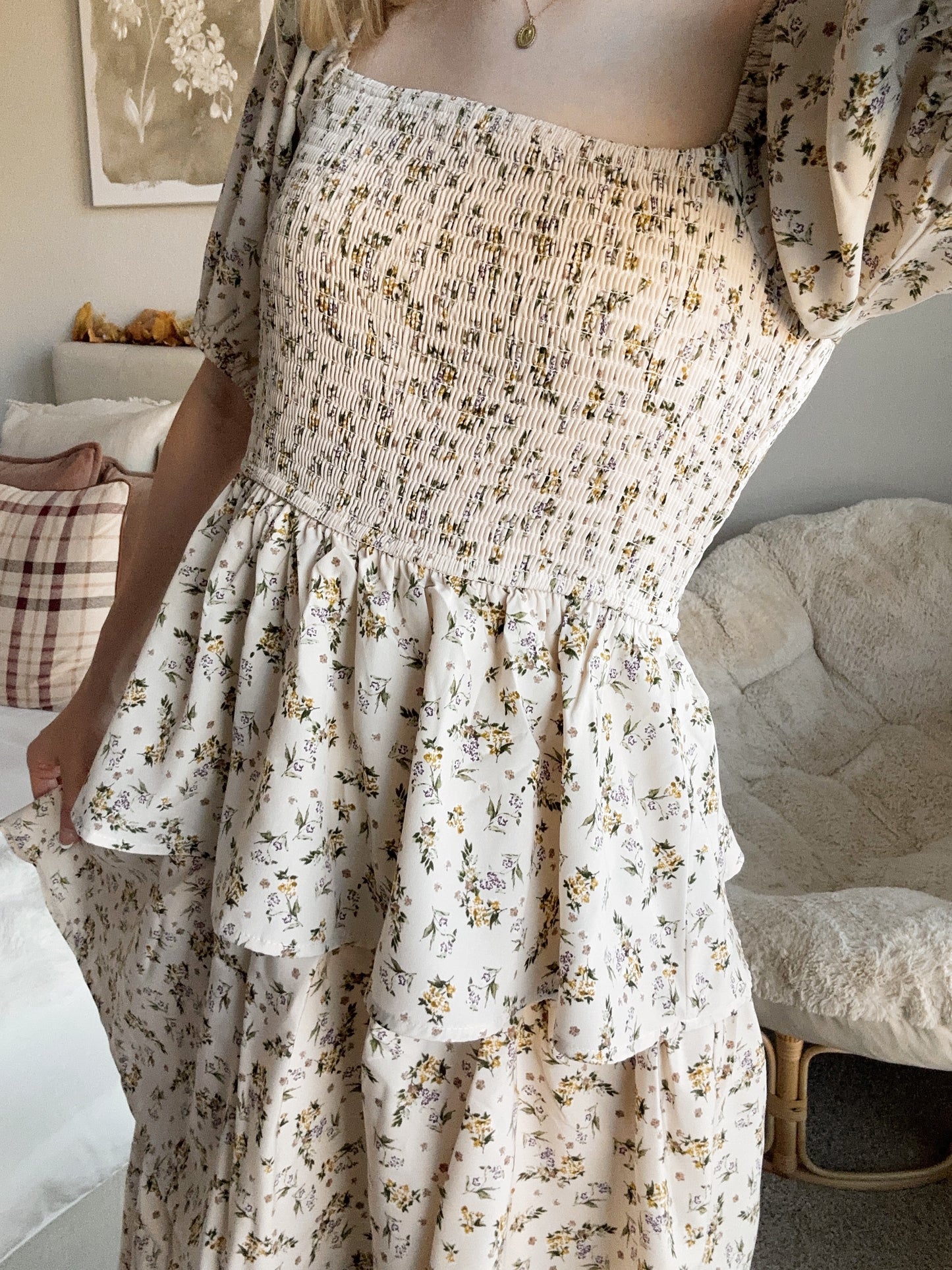 VICTORIAN FLORAL MAXI DRESS