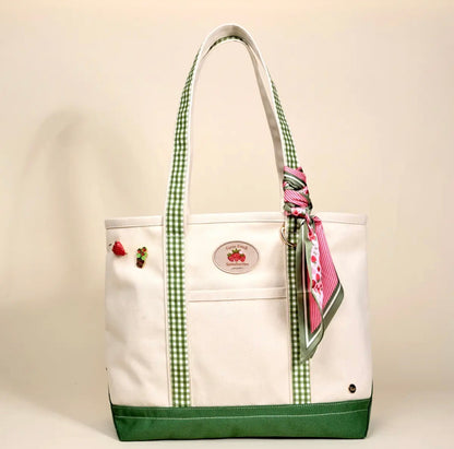 The Darling Canvas Tote Bag- Strawberry Fields