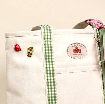 The Darling Canvas Tote Bag- Strawberry Fields